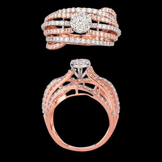 14K Rose Gold Diamond Ring - 1.24ct VVS-VS-HI