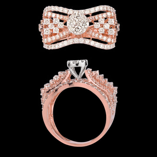 14K Rose Gold Diamond Ring - 1.37ct VVS-VS-HI