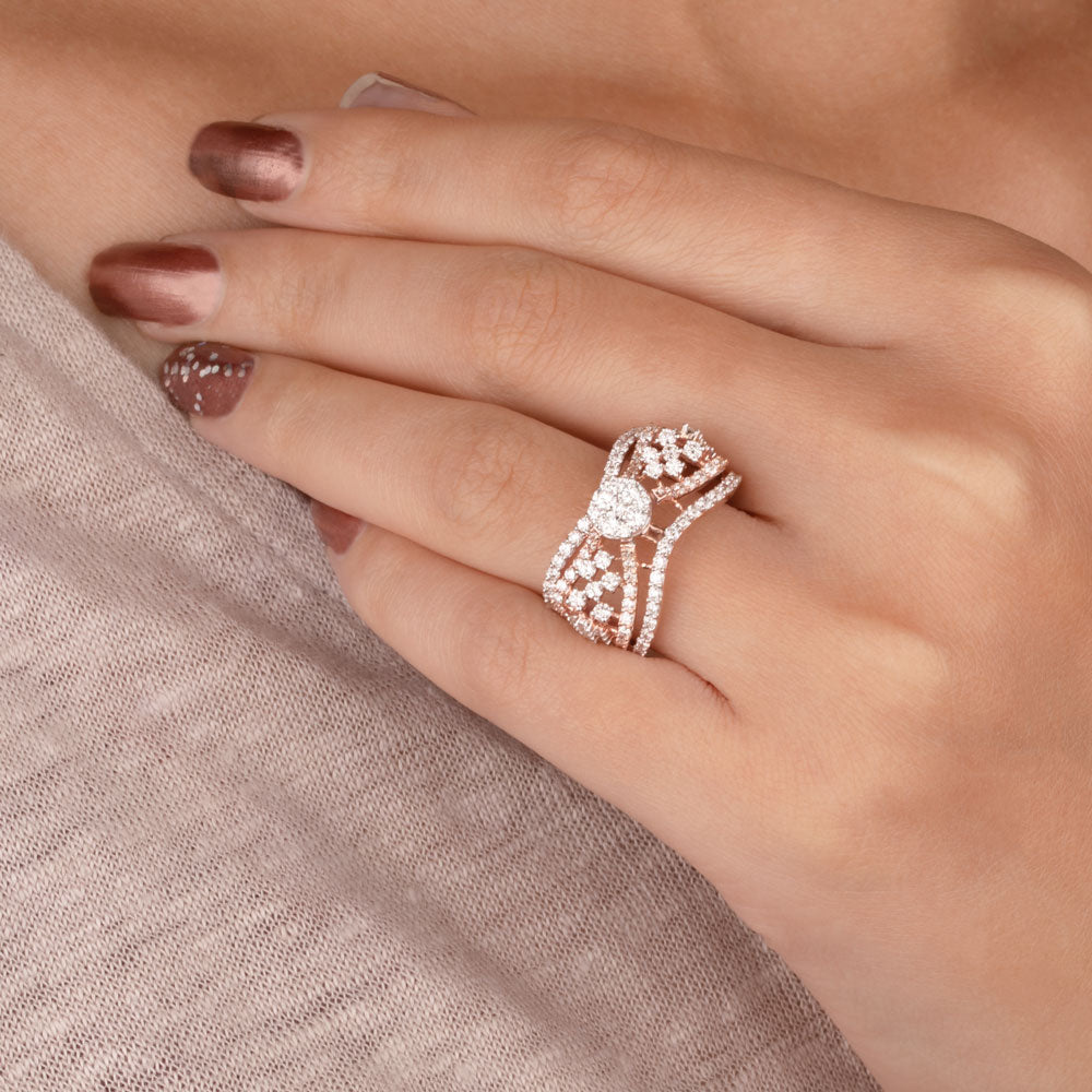14K Rose Gold Diamond Ring - 1.37ct VVS-VS-HI