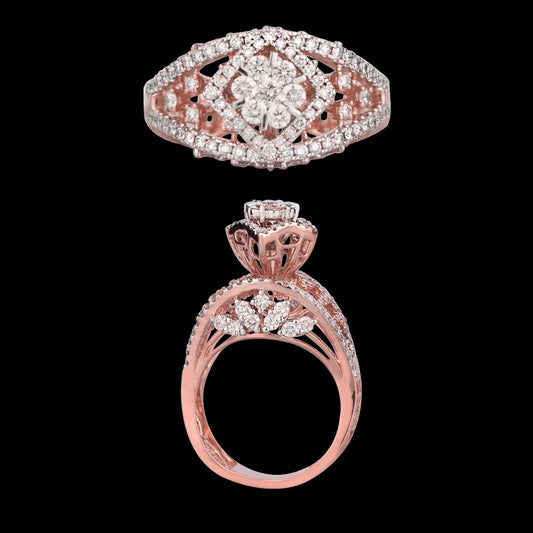14K Rose Gold Diamond Ring - 1.22ct VVS-VS-HI
