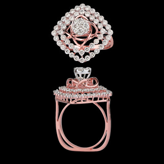14K Rose Gold Diamond Ring - 1.43ct VVS-VS-IJ