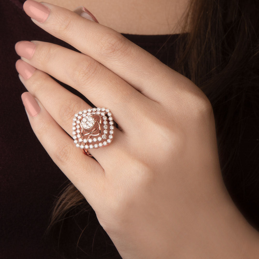 14K Rose Gold Diamond Ring - 1.43ct VVS-VS-IJ