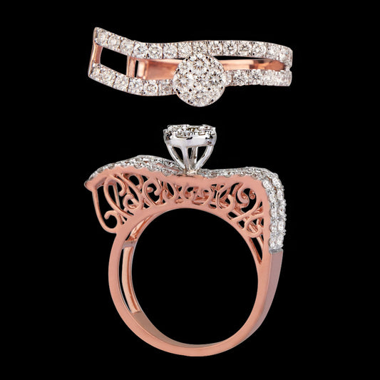 14K Rose Gold Diamond Ring - 1.24ct VVS-VS-IJ
