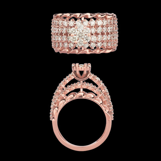 14K Rose Gold Diamond Ring - 1.48ct VVS-VS-IJ