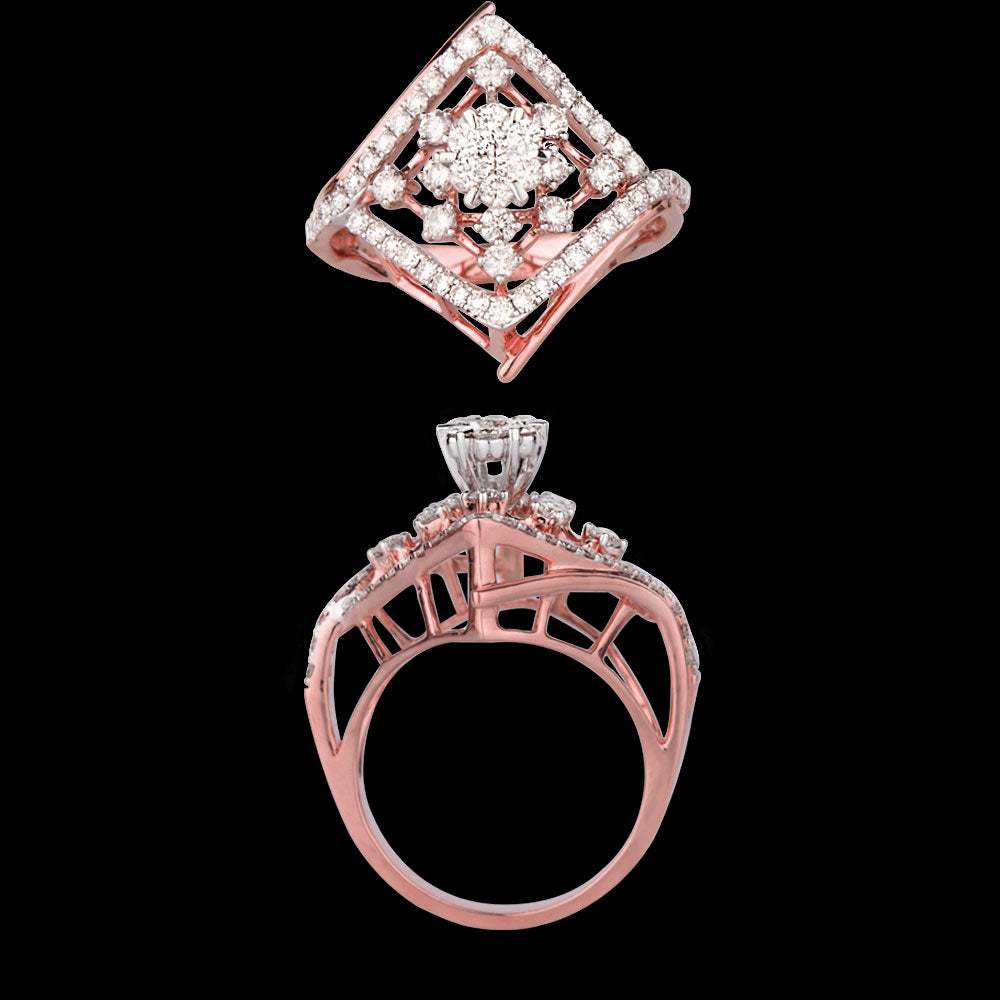 14K Rose Gold Diamond Ring - 1.19ct VVS-VS-IJ