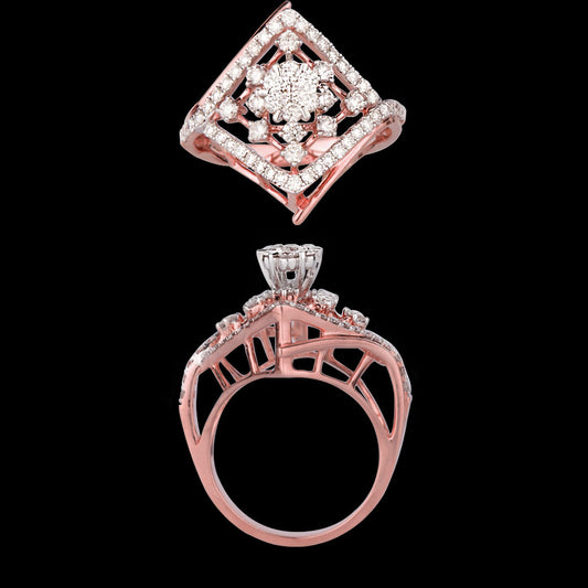 14K Rose Gold Diamond Ring - 1.19ct VVS-VS-IJ