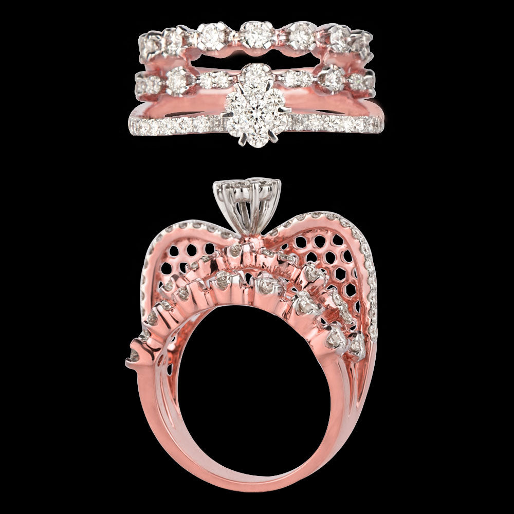 14K Rose Gold Diamond Ring - 1.17ct VVS-VS-IJ