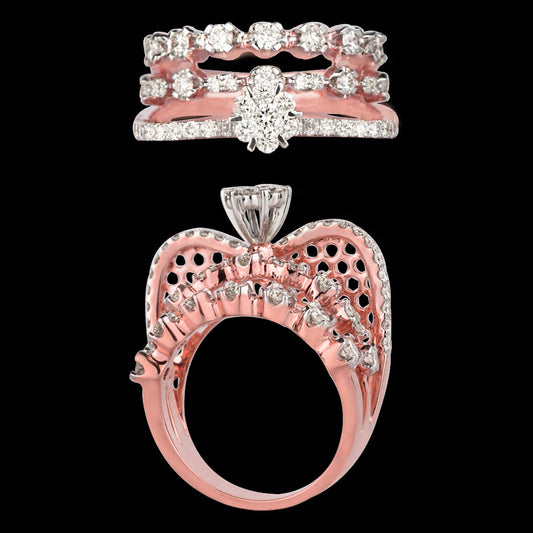 14K Rose Gold Diamond Ring - 1.17ct VVS-VS-IJ