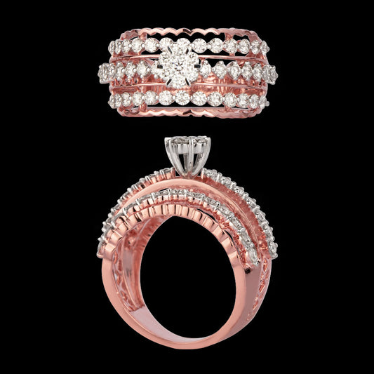 14K Rose Gold Diamond Ring - 1.32ct VVS-VS-IJ