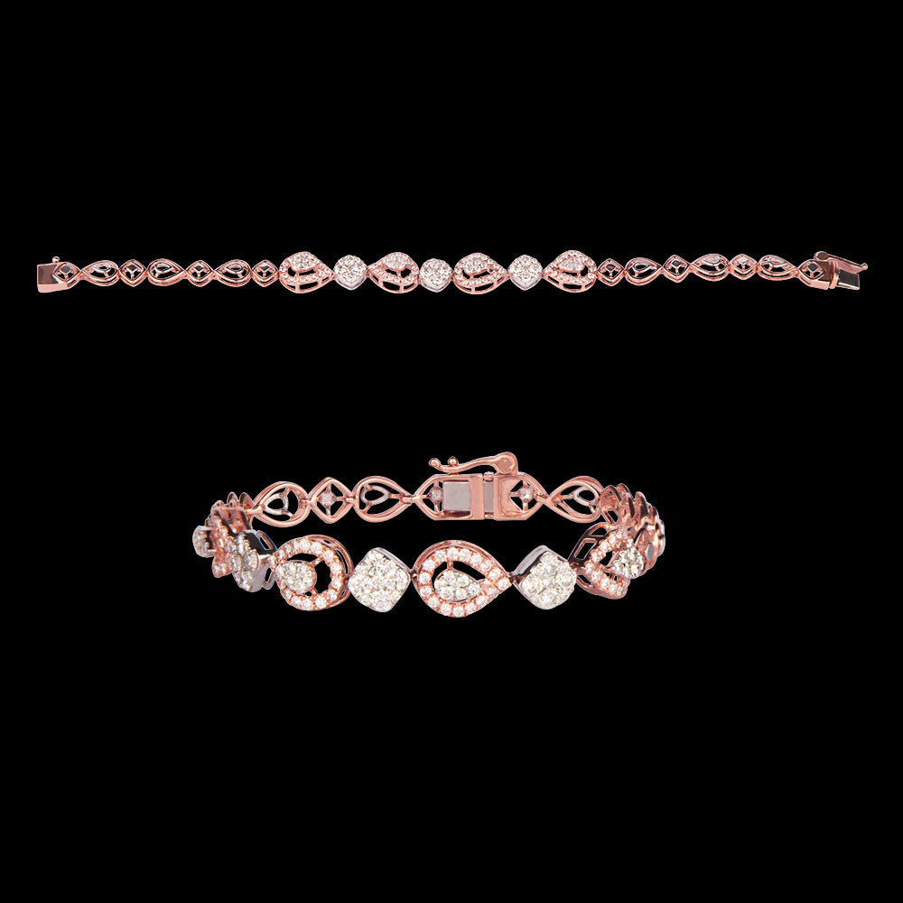 14K Rose Gold Diamond Bracelet - 2.02ct VVS-VS-HI