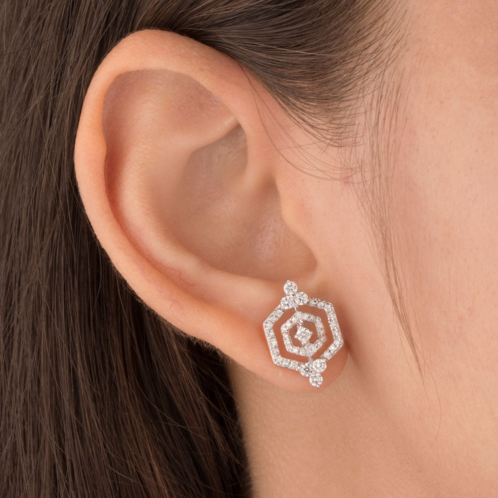14K Rose Gold Diamond Earrings - 0.74ct VVS-VS-IJ