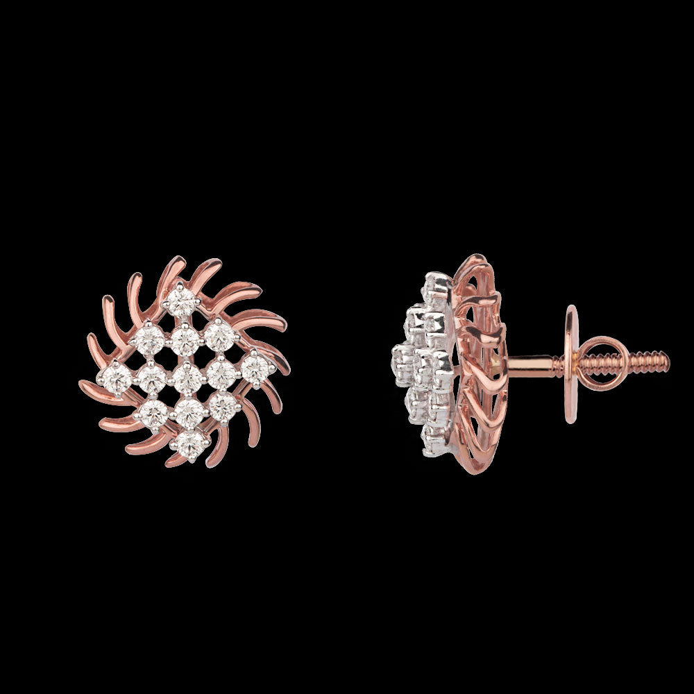 18K Rose Gold Diamond Earrings - 0.76ct VVS-EF