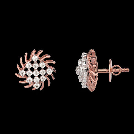 18K Rose Gold Diamond Earrings - 0.76ct VVS-EF
