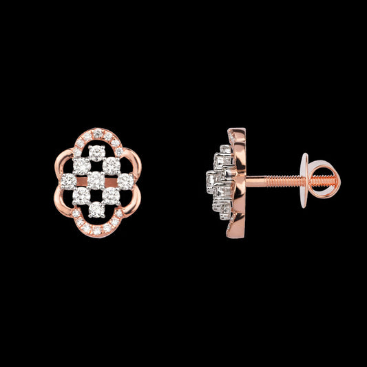 14K Rose Gold Diamond Earrings - 0.95ct VVS-VS-GH