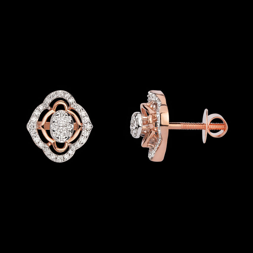 14K Rose Gold Diamond Earrings - 0.69ct VVS-VS-GH
