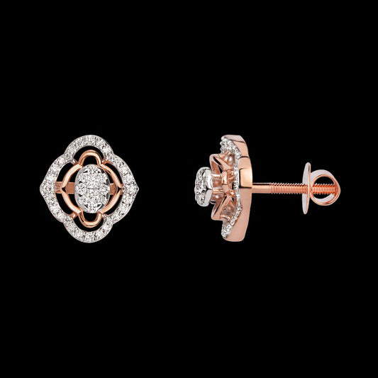 14K Rose Gold Diamond Earrings - 0.69ct VVS-VS-GH
