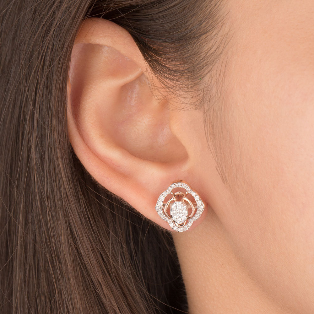 14K Rose Gold Diamond Earrings - 0.69ct VVS-VS-GH