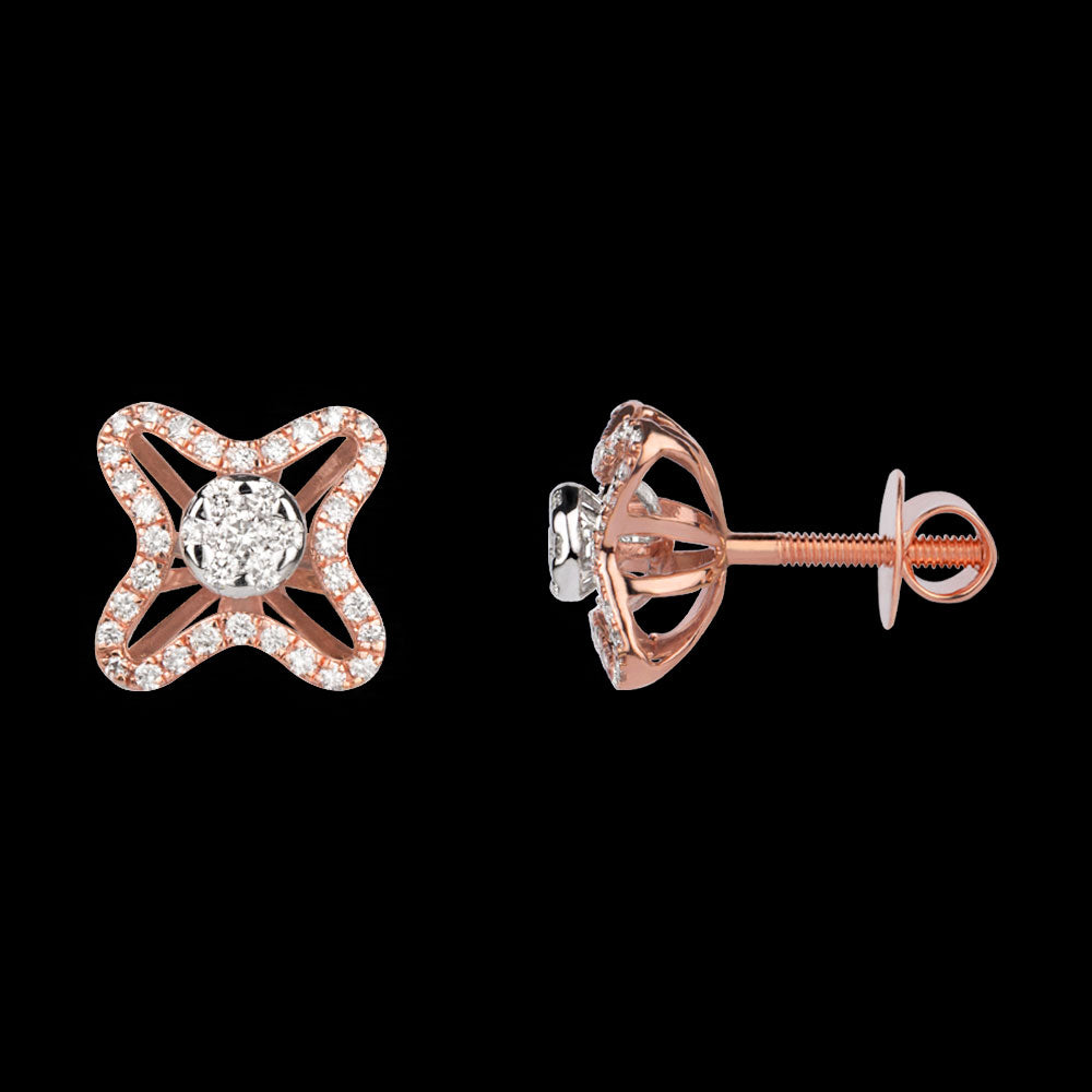 14K Rose Gold Diamond Earrings - 0.59ct VVS-VS-GH