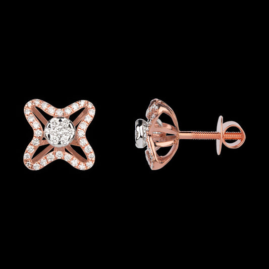 14K Rose Gold Diamond Earrings - 0.59ct VVS-VS-GH