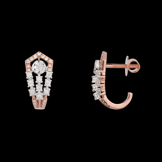 14K Rose Gold Diamond Earrings - 0.48ct VVS-VS-GH