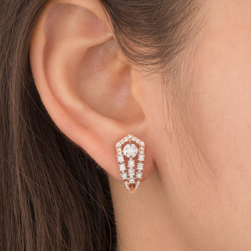 14K Rose Gold Diamond Earrings - 0.48ct VVS-VS-GH
