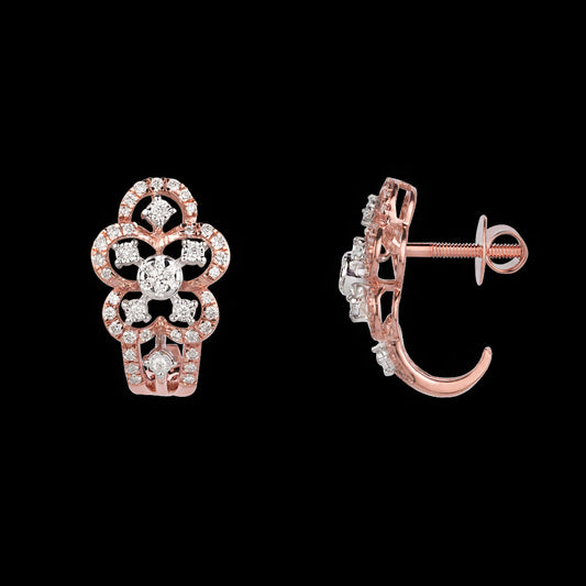 14K Rose Gold Diamond Earrings - 0.62ct VVS-VS-GH