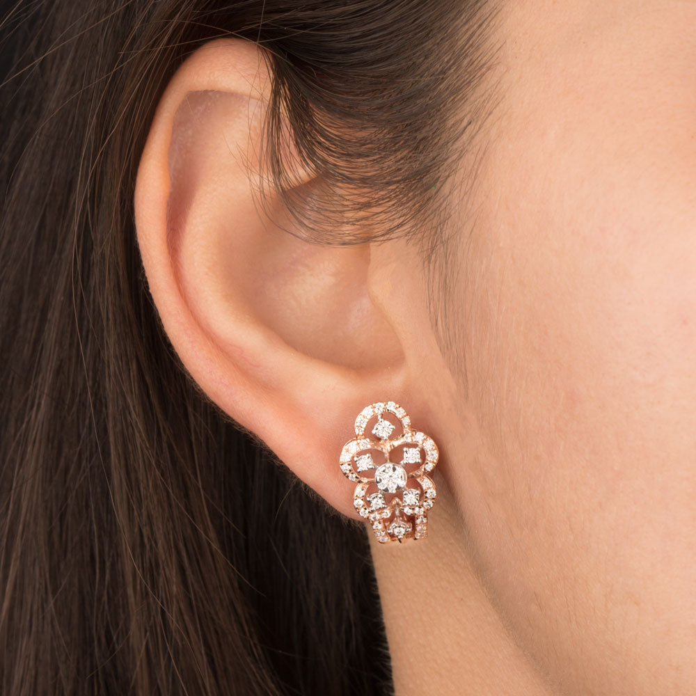 14K Rose Gold Diamond Earrings - 0.62ct VVS-VS-GH