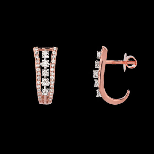 14K Rose Gold Diamond Earrings - 0.47ct VVS-VS-GH