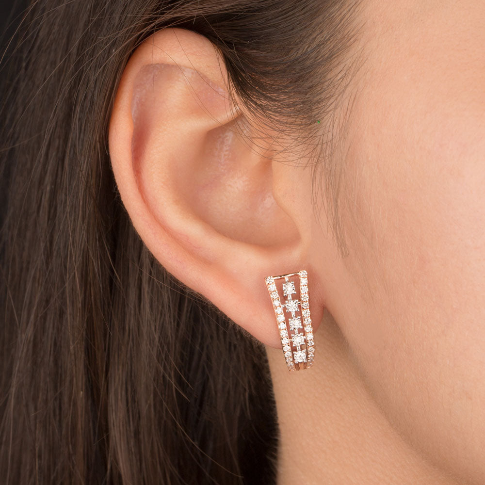 14K Rose Gold Diamond Earrings - 0.47ct VVS-VS-GH