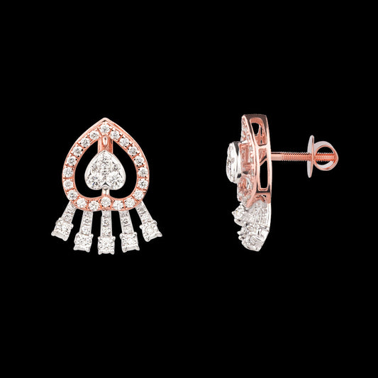 14K Rose Gold Diamond Earrings - 0.7ct VVS-VS-GH