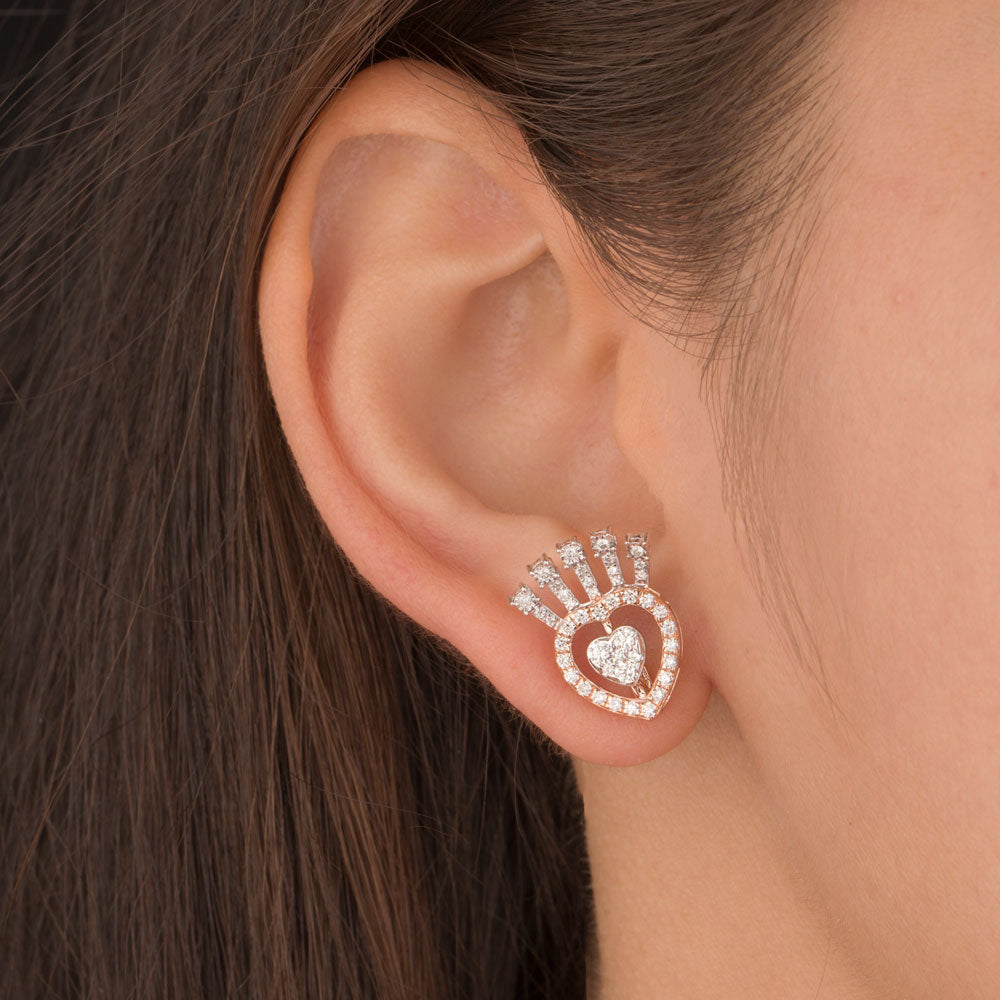 14K Rose Gold Diamond Earrings - 0.7ct VVS-VS-GH