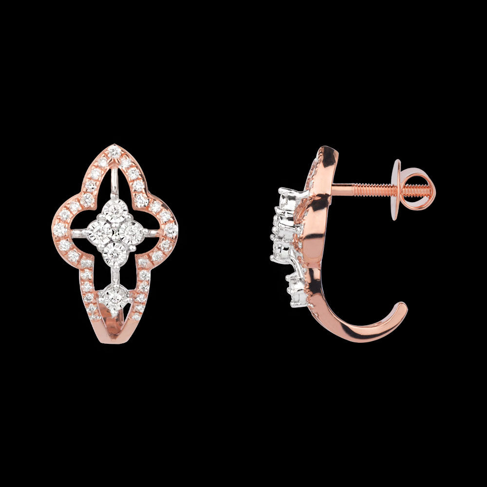 14K Rose Gold Diamond Earrings - 0.34ct VVS-VS-GH