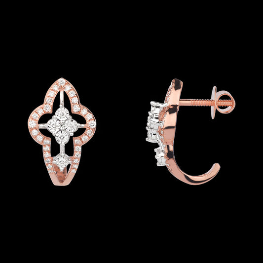 14K Rose Gold Diamond Earrings - 0.34ct VVS-VS-GH