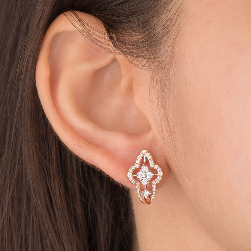 14K Rose Gold Diamond Earrings - 0.34ct VVS-VS-GH