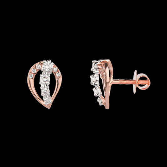 14K Rose Gold Diamond Earrings - 0.28ct VVS-VS-GH