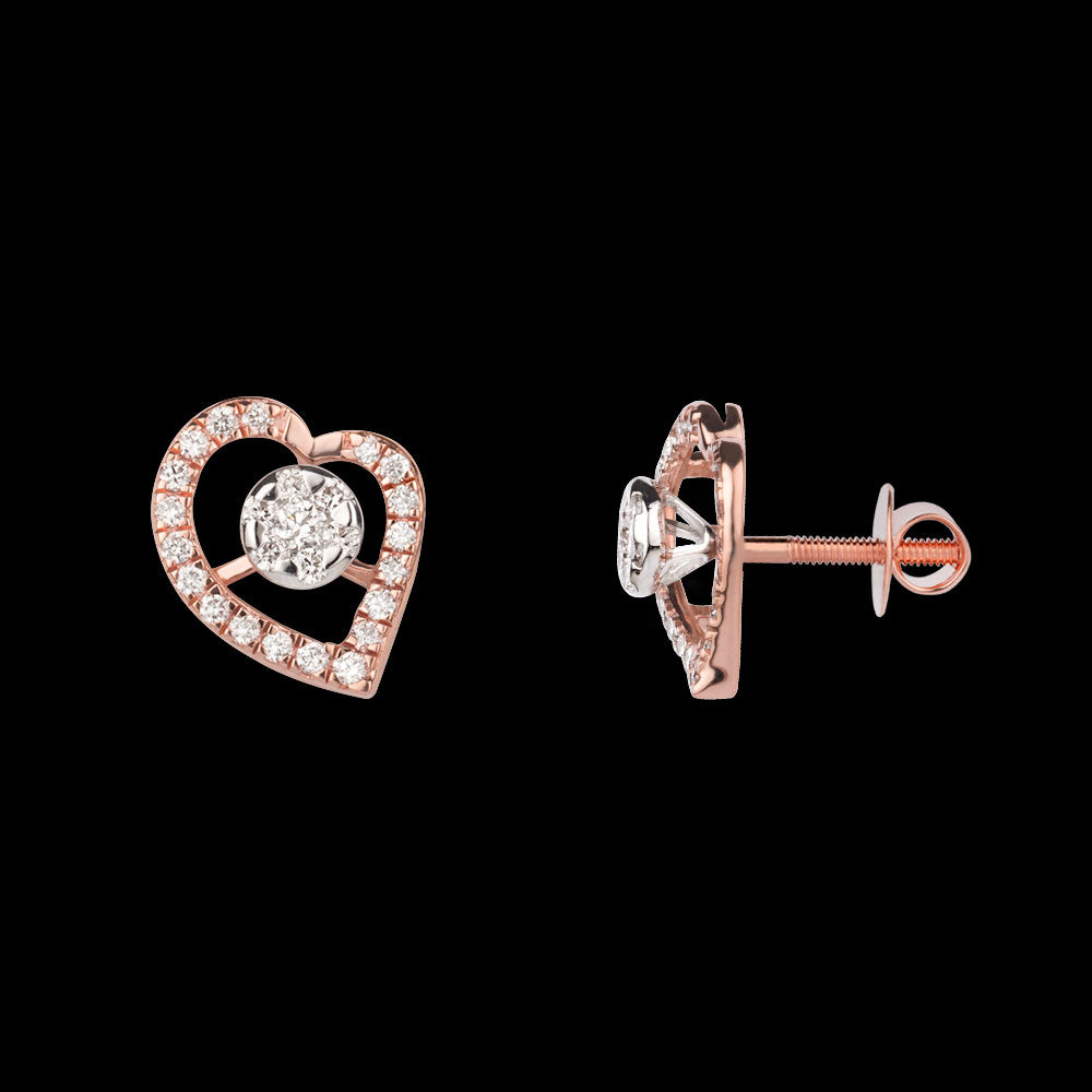 14K Rose Gold Diamond Earrings - 0.48ct VS-GH