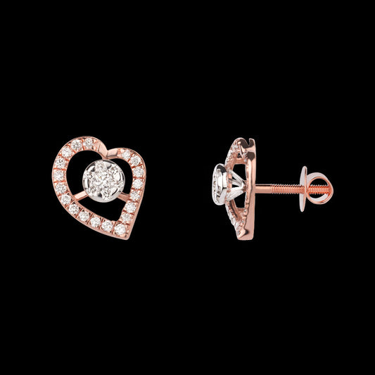 14K Rose Gold Diamond Earrings - 0.48ct VS-GH