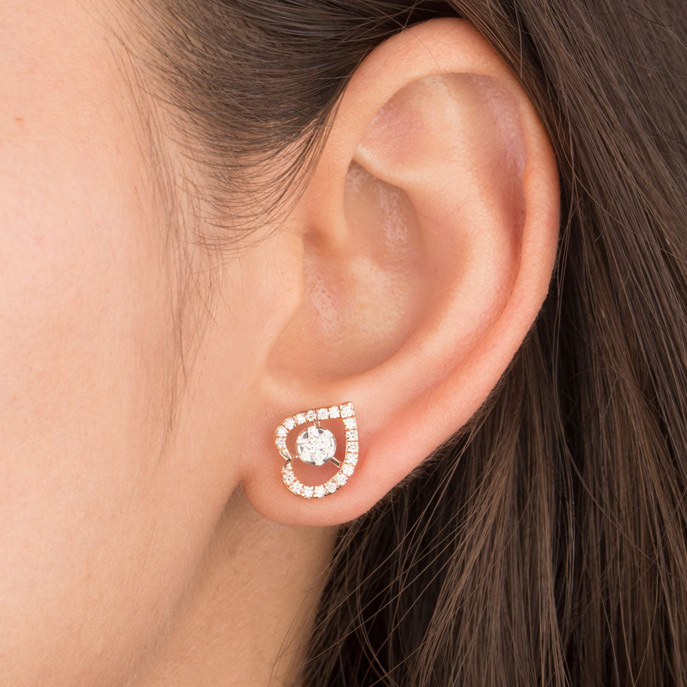 14K Rose Gold Diamond Earrings - 0.48ct VS-GH