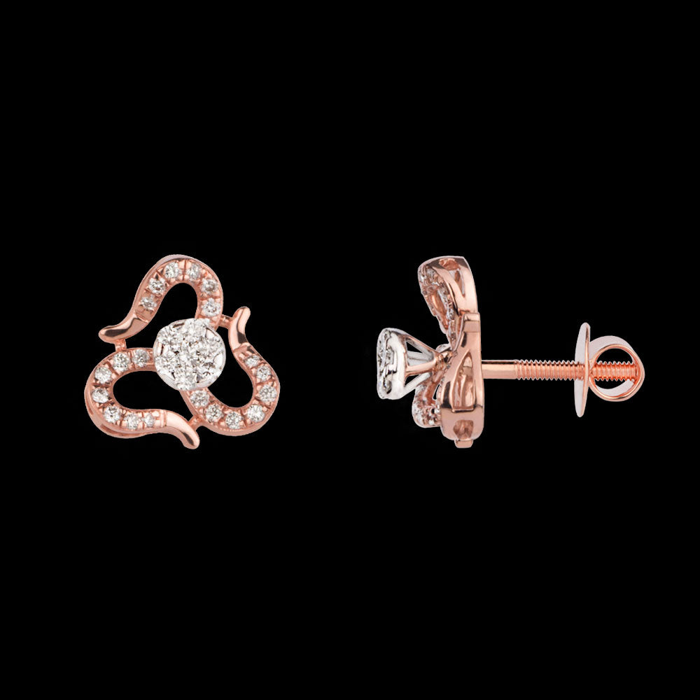 14K Rose Gold Diamond Earrings - 0.44ct VVS-VS-GH