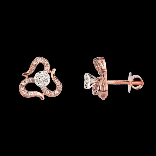 14K Rose Gold Diamond Earrings - 0.44ct VVS-VS-GH