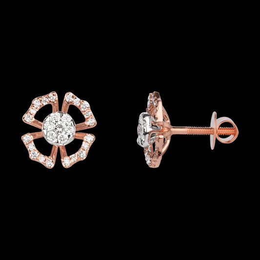 14K Rose Gold Diamond Earrings - 0.46ct VVS-VS-GH