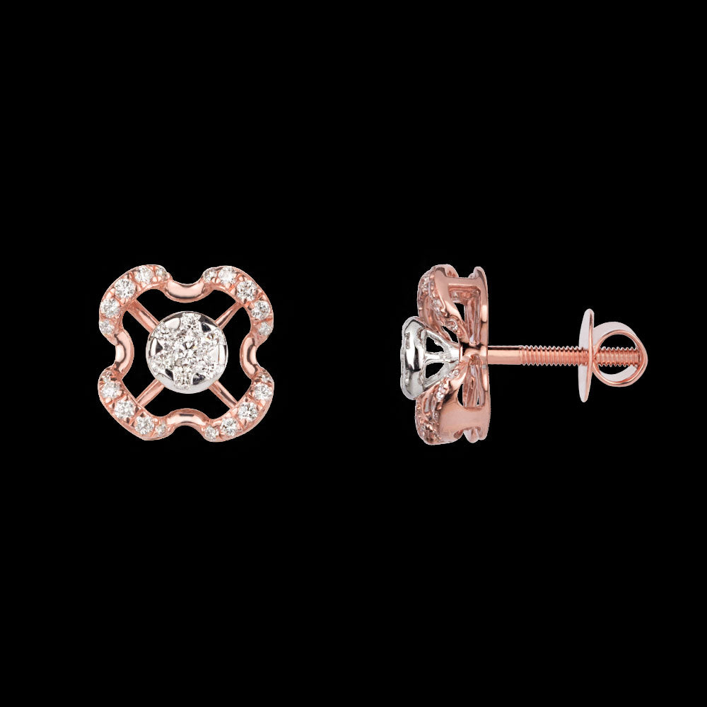 14K Rose Gold Diamond Earrings - 0.38ct VVS-VS-GH