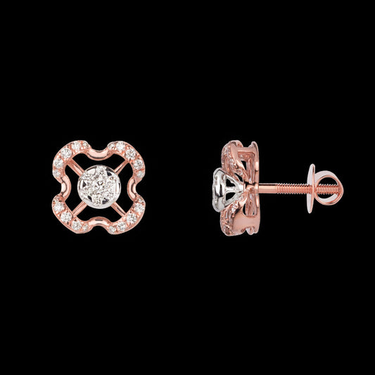 14K Rose Gold Diamond Earrings - 0.38ct VVS-VS-GH