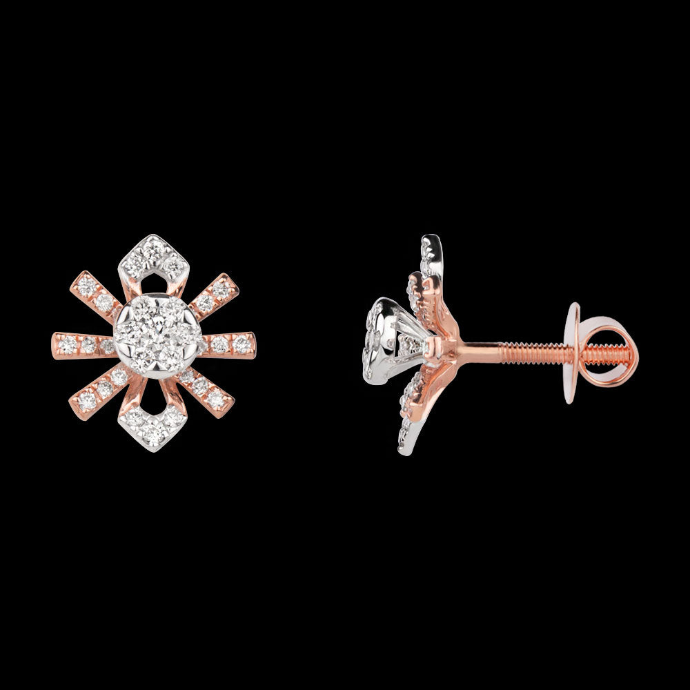 14K Rose Gold Diamond Earrings - 0.43ct VVS-VS-GH