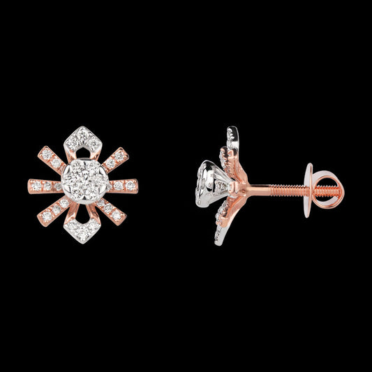 14K Rose Gold Diamond Earrings - 0.43ct VVS-VS-GH