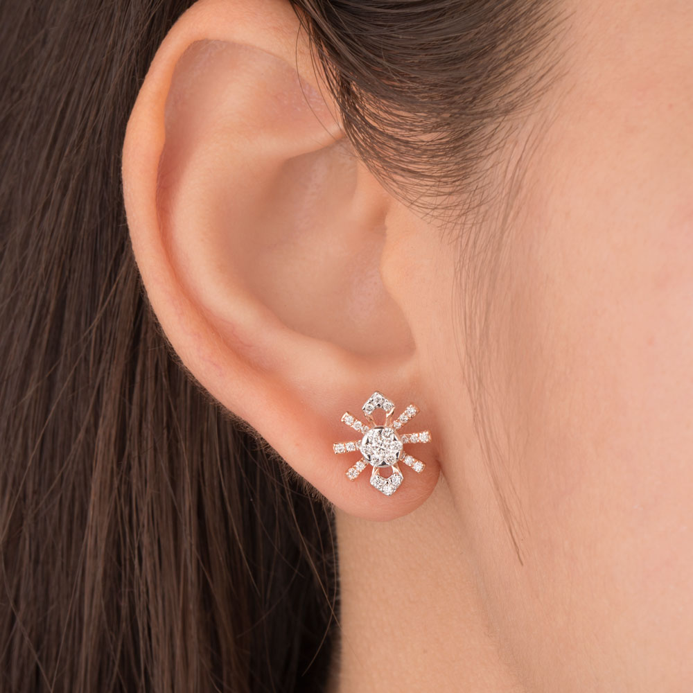 14K Rose Gold Diamond Earrings - 0.43ct VVS-VS-GH