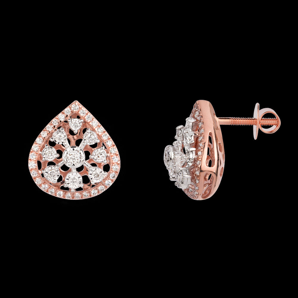 14K Rose Gold Diamond Earrings - 0.82ct VVS-VS-GH
