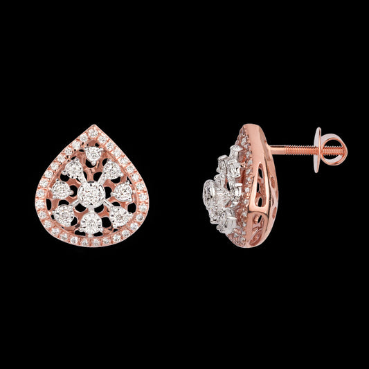 14K Rose Gold Diamond Earrings - 0.82ct VVS-VS-GH