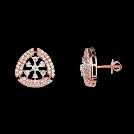 14K Rose Gold Diamond Earrings - 0.97ct VVS-VS-GH