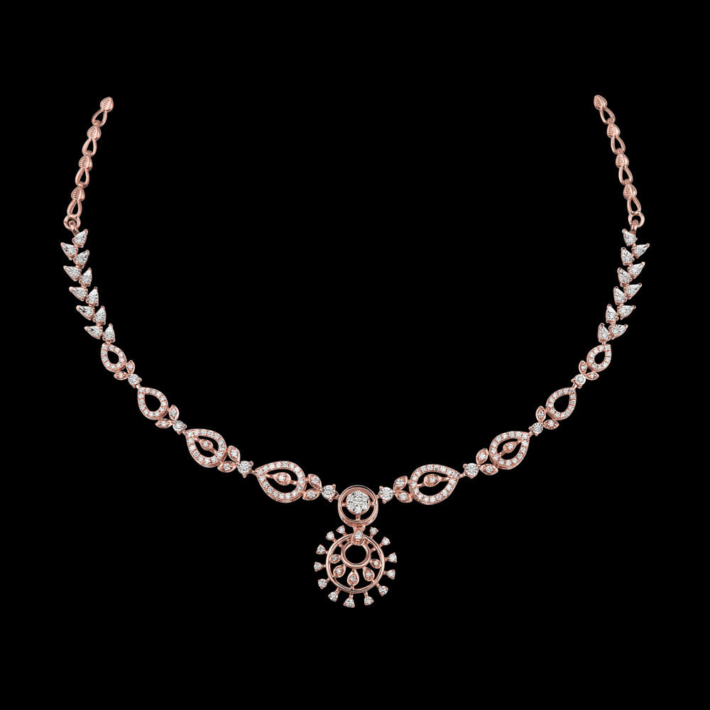 14K Rose Gold Diamond Necklace - 2.03ct VVS-VS-GH
